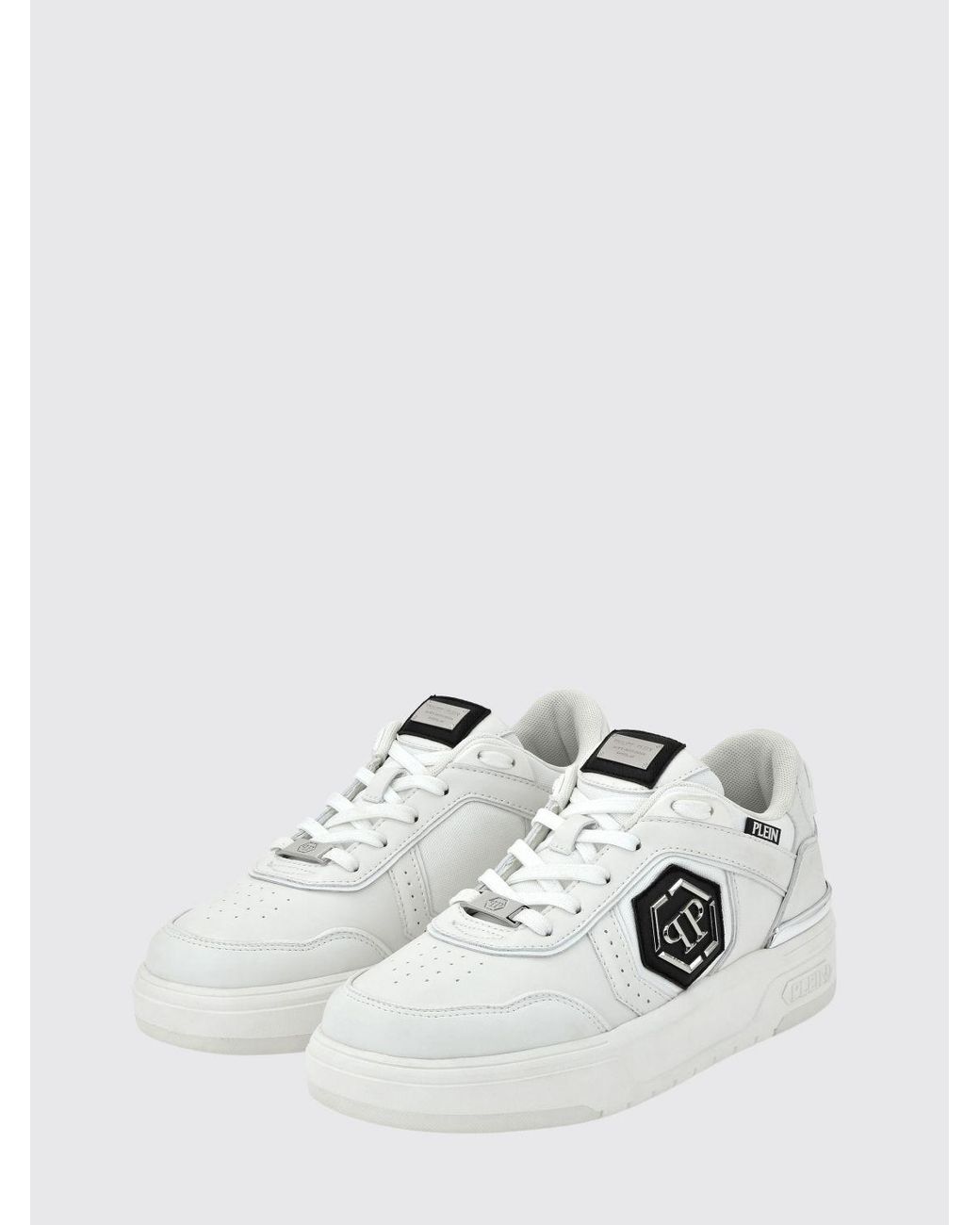 Philipp Plein White Leather And Mesh Sneakers for men