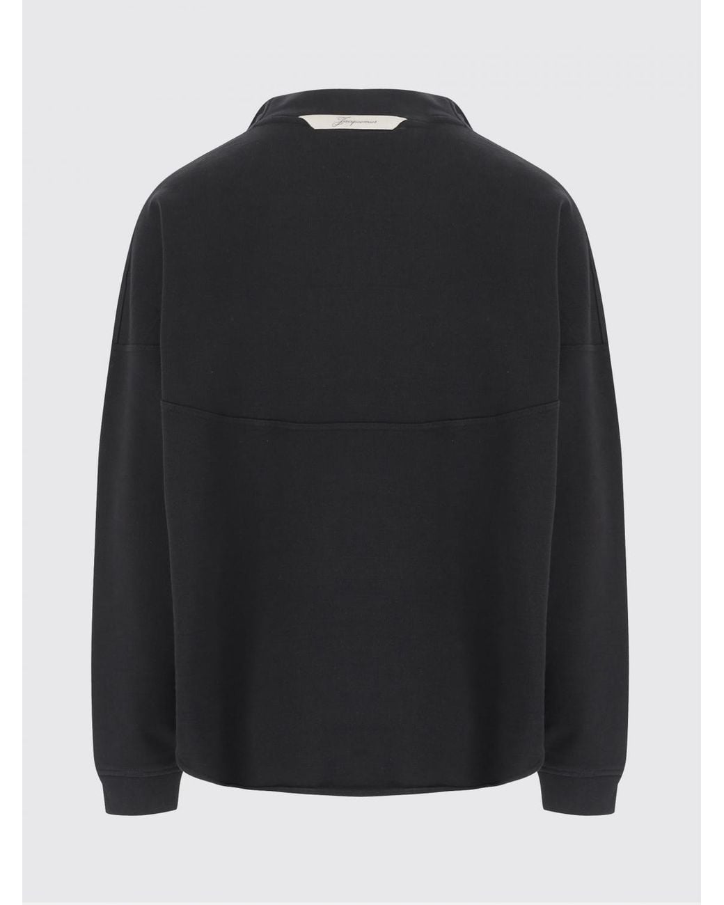Jacquemus Black Cotton Zip-Up Sweatshirt for men