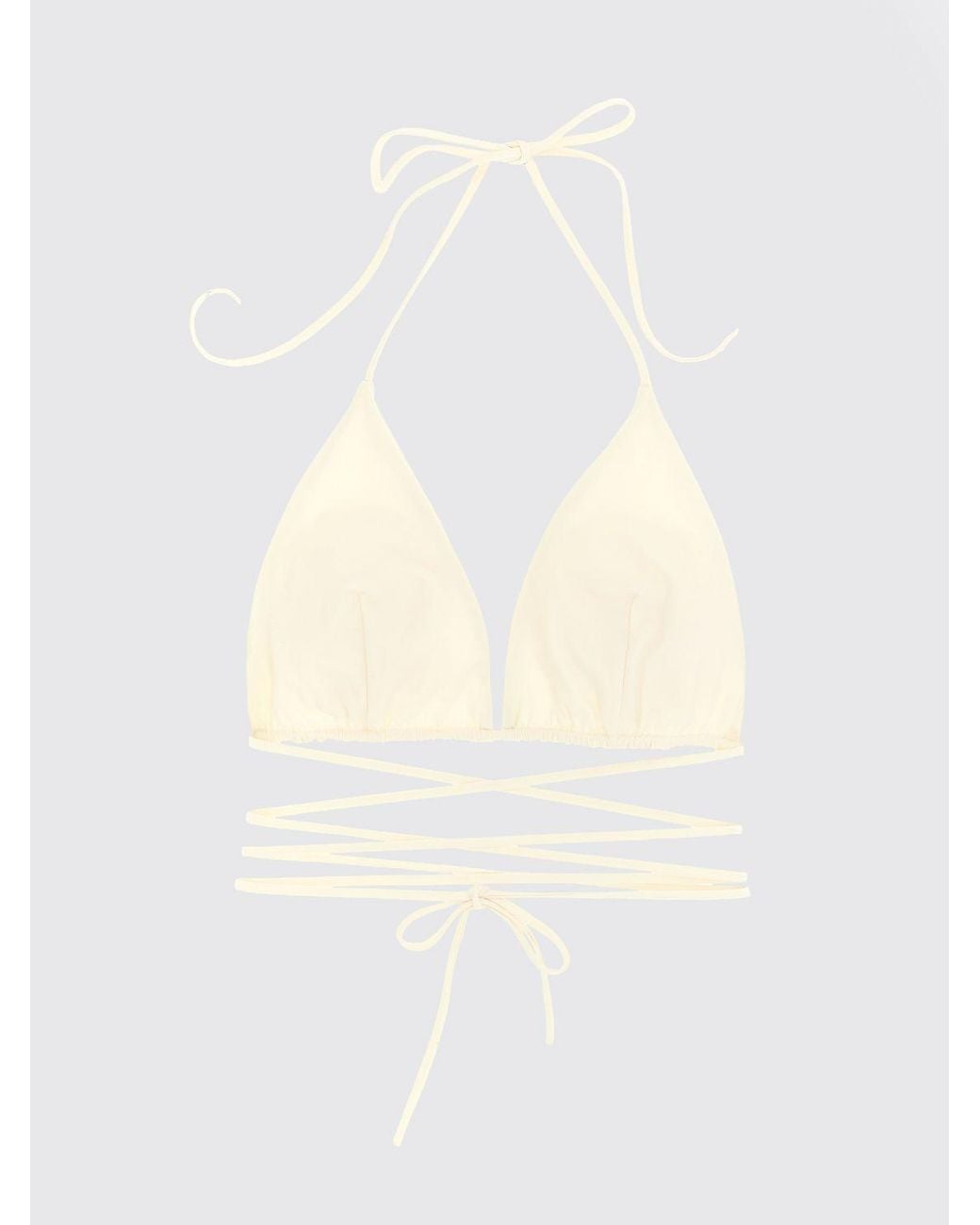 Magda Butrym White Swimsuit With Flower Detail