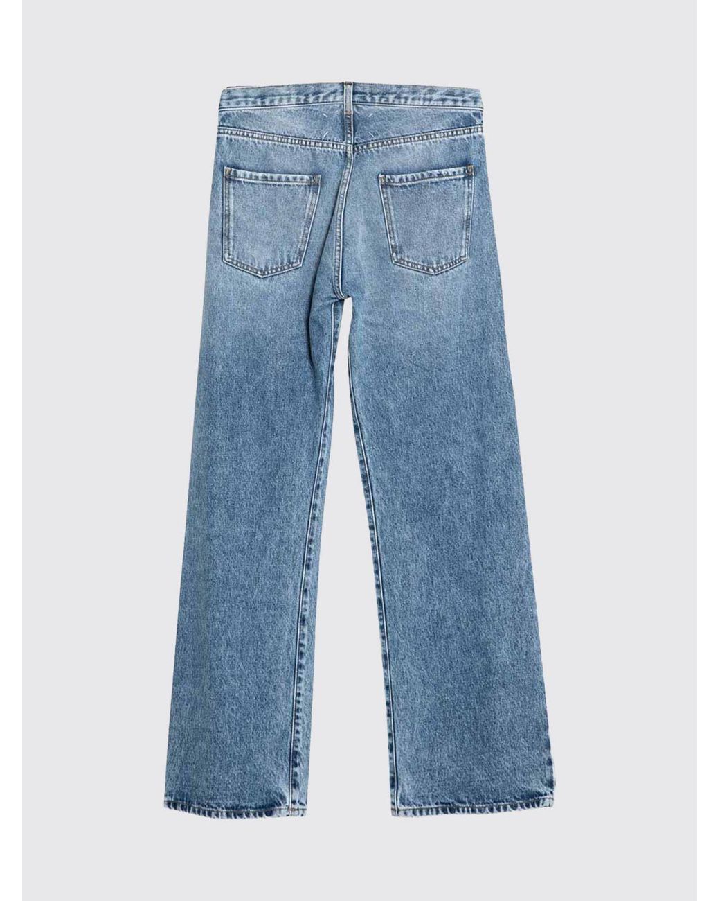 Maison Margiela Blue High-Waisted Wide-Leg Baggy Cotton Jeans