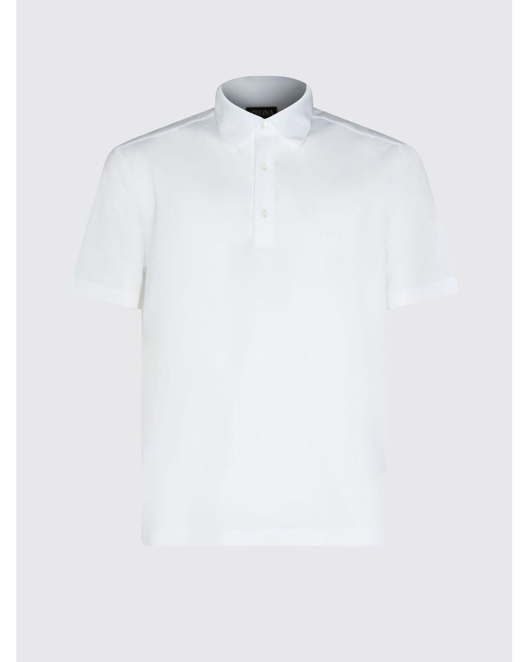 Zegna White Cotton Polo Shirt With Logo for men