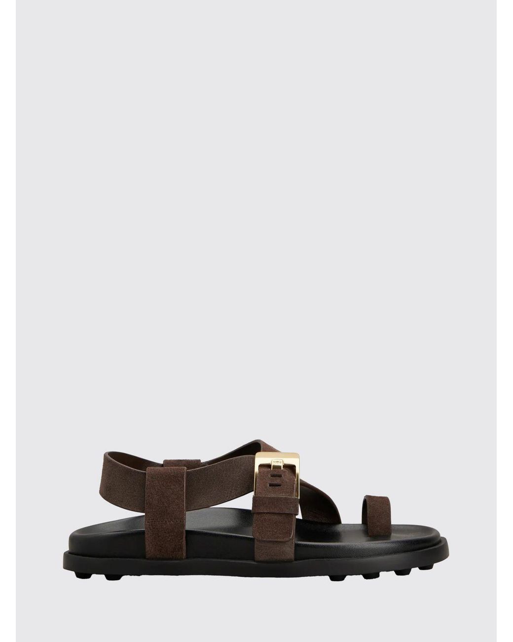 Tod's White Suede Thong Sandals With Low Heel And Strap