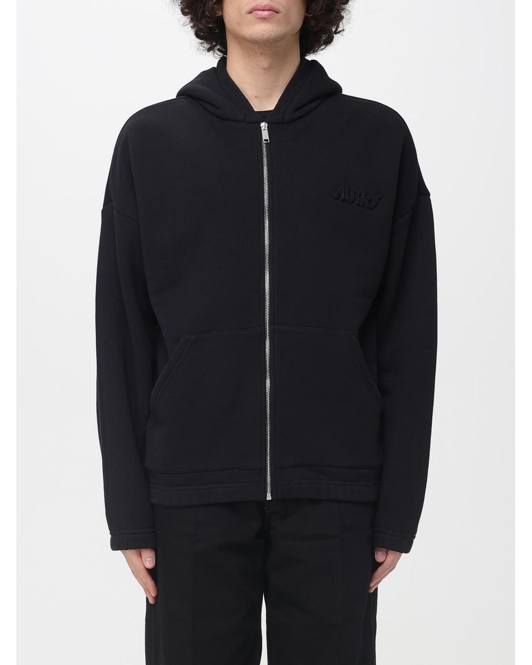 Autry Blue Cotton Hoodie With Zip for men