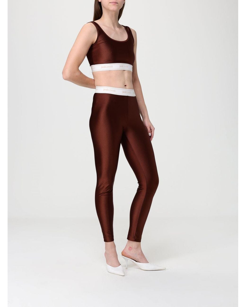 Just Cavalli Red Stretch Technical Fabric Leggings