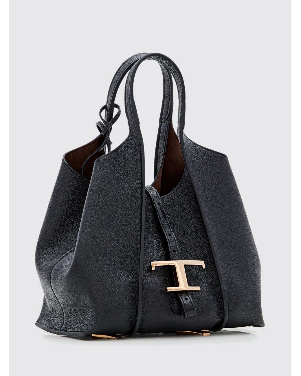 Tod's Black Mini T Timeless Leather Shopping Bag