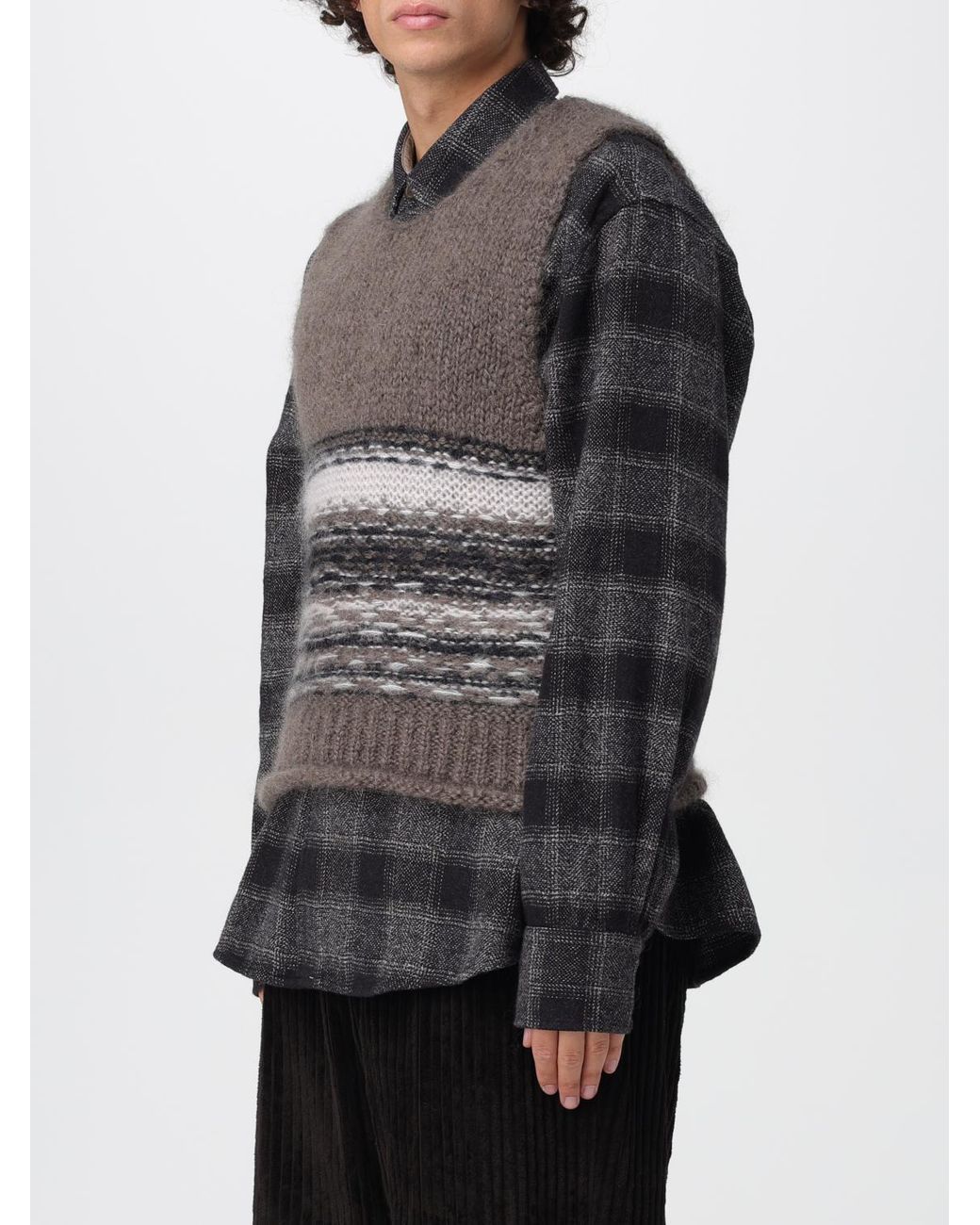 Our Legacy Gray Mohair Wool Tank Fair Isle for men