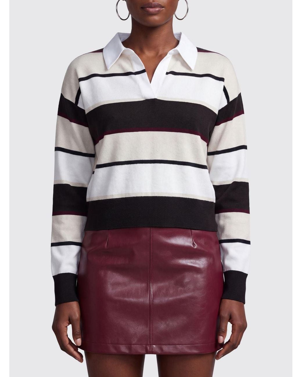 Mrz White Striped Long-Sleeve Virgin Wool And Cashmere Polo