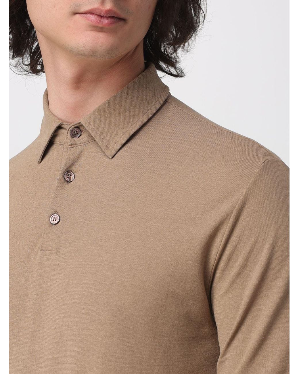 Zanone Natural Basic Cotton Polo Shirt for men