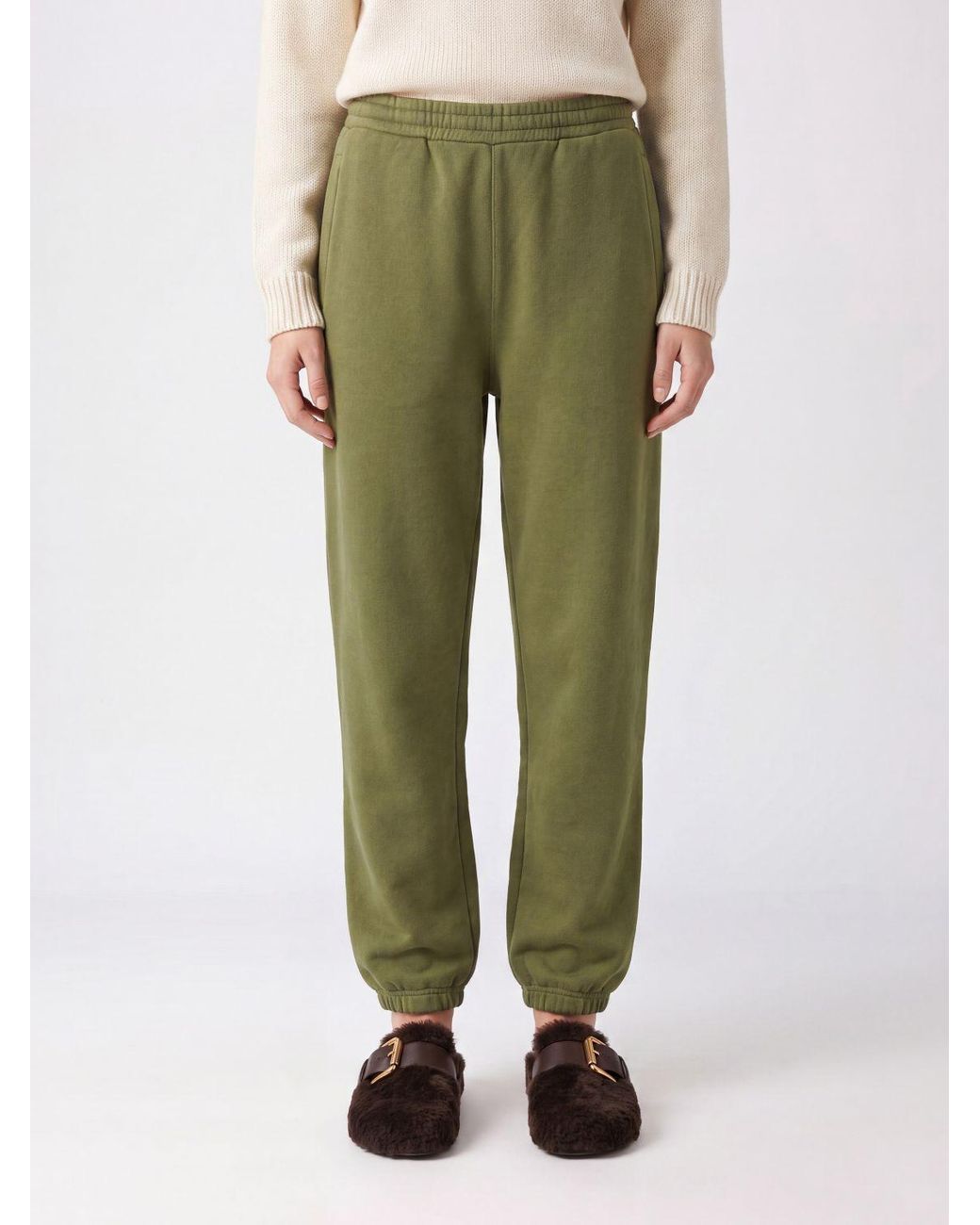 Marni Green Jersey Jogging Trousers With Elasticated Waist And Rear Logo