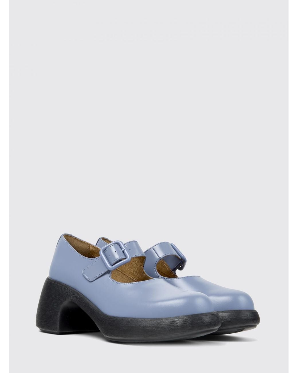 Camper Blue Thelma Ii Leather Mary Jane Shoes
