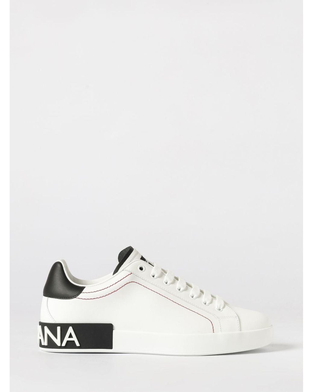 Dolce & Gabbana White Dolce &Amp Gabbana Portofino Leather Sneakers for men