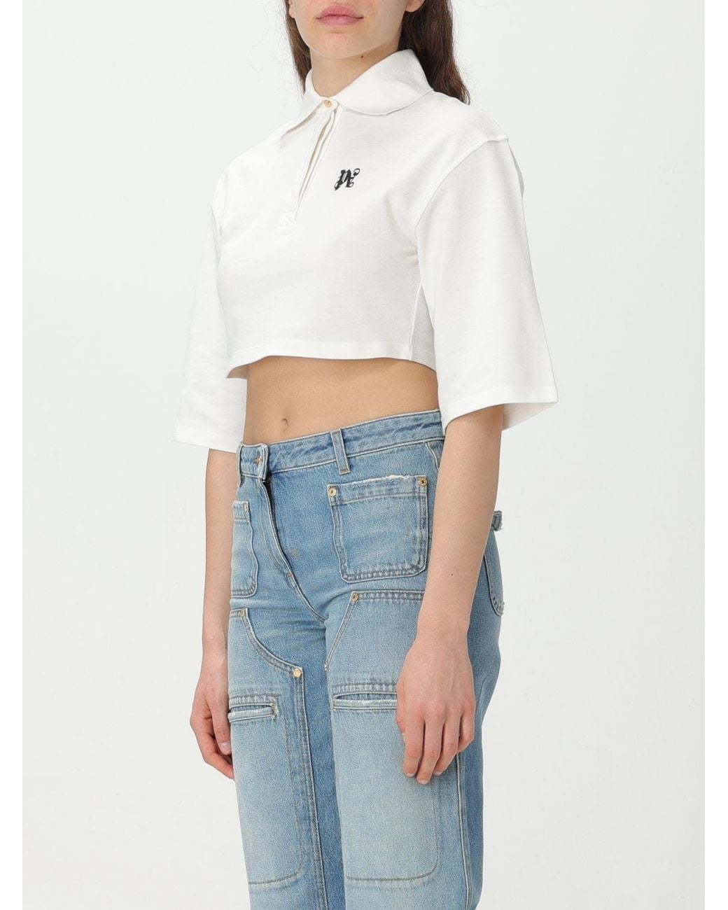 Palm Angels White Polo Shirt