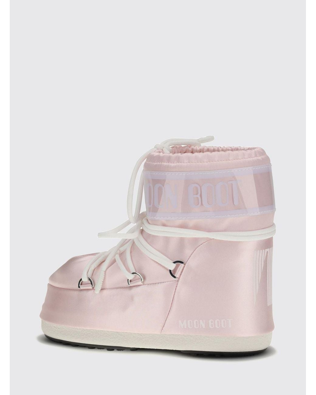 Moon Boot Pink Icon Low Two-Tone Snow Boots With Adjustable Laces