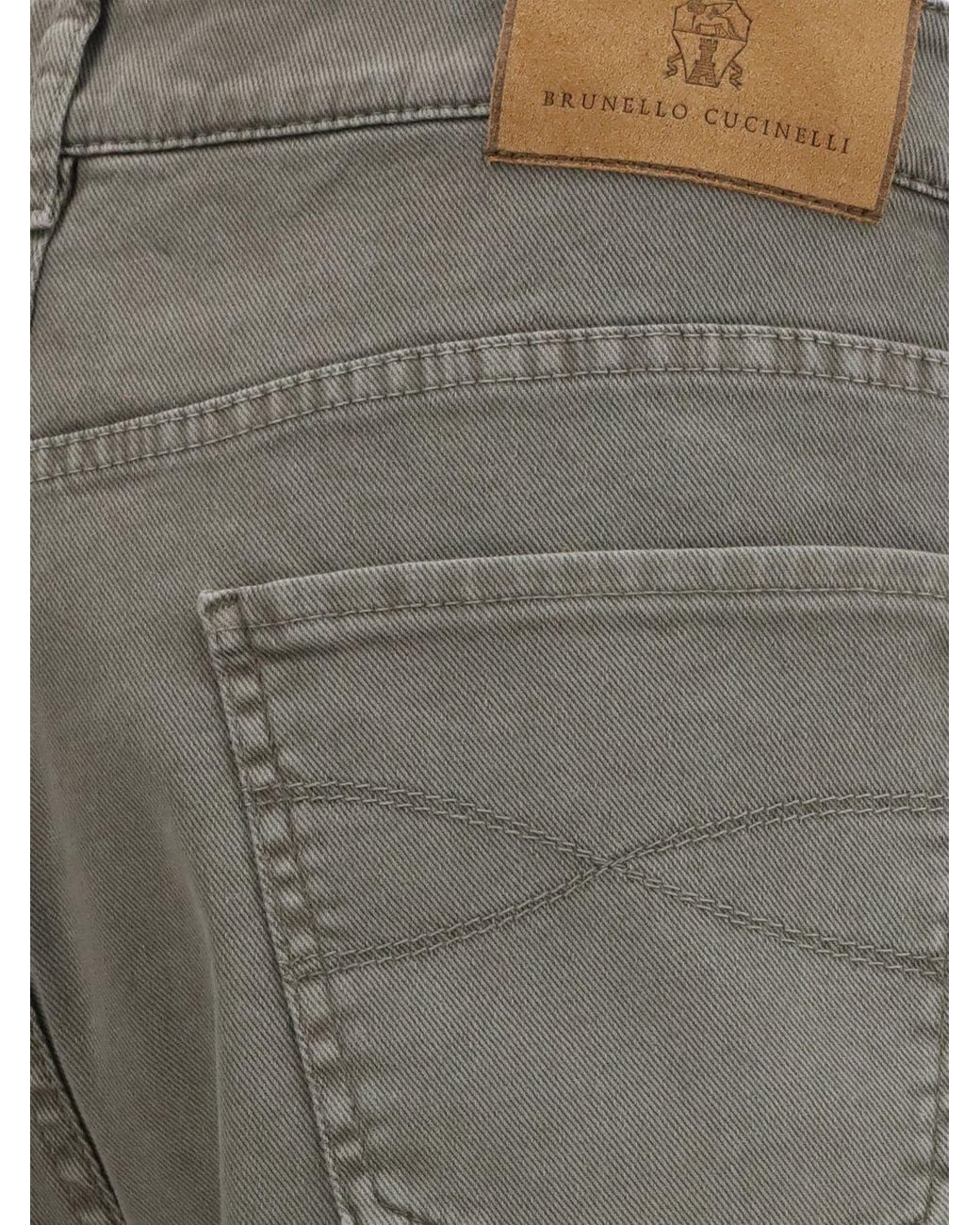 Brunello Cucinelli Gray Straight Fit Jeans for men