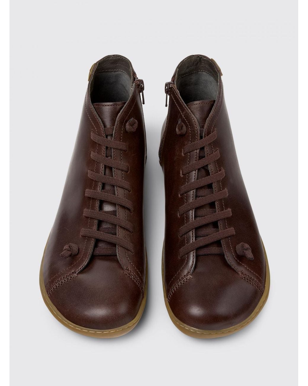 Camper Brown Peu Chrome-Free Leather Ankle Boots for men