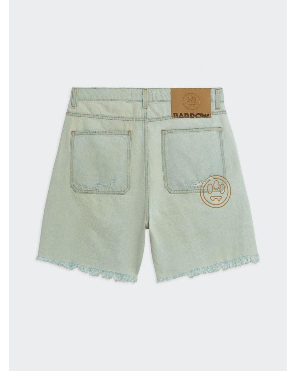 Barrow Green Distressed Denim Shorts for men