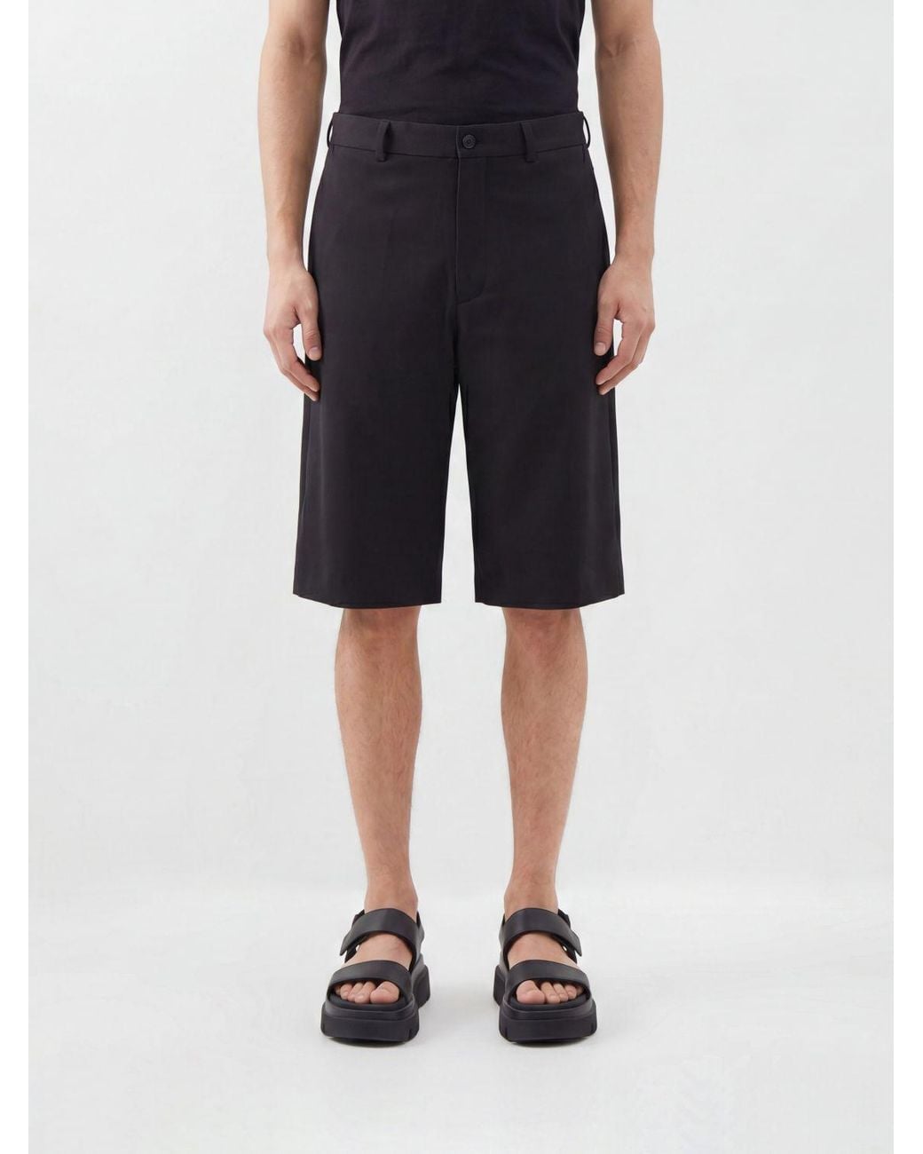 Comme des Garçons Black Comme Des GarÇ Ons Homme Plus Knee-Length Pure Wool Chino Shorts for men