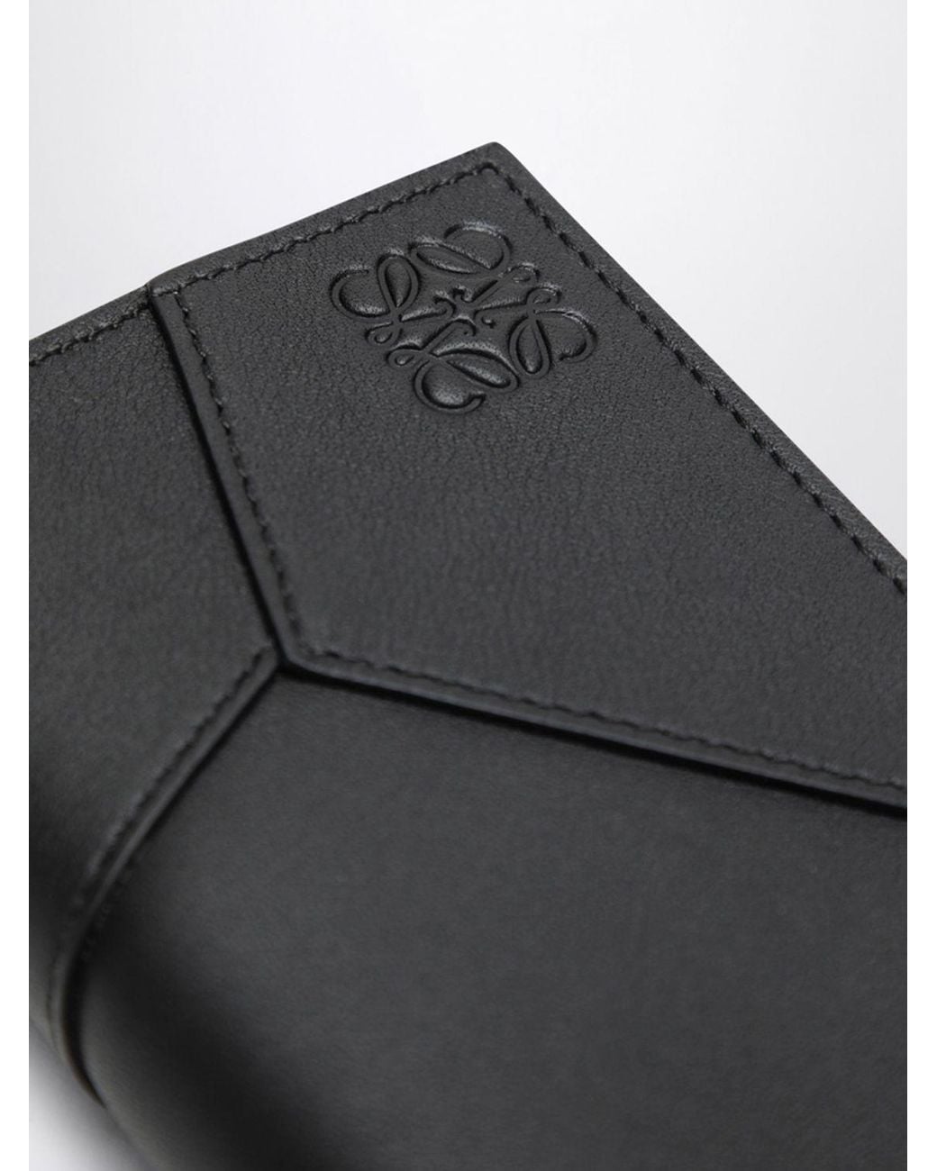 Loewe White Puzzle Smooth Calfskin Leather Bifold Card Holder for men