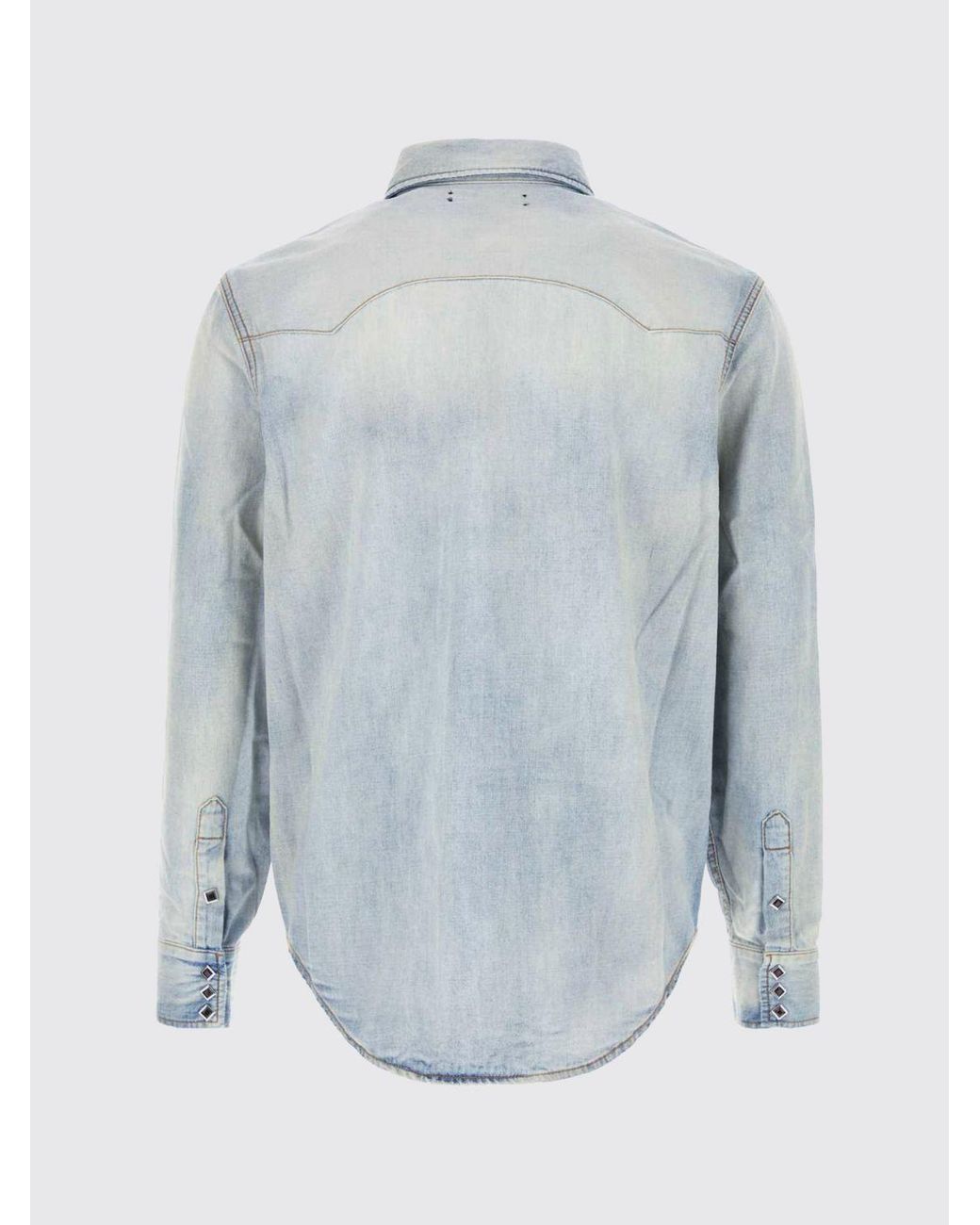 Amiri Gray Cotton Shirt With Patch Pockets And Button Closure for men