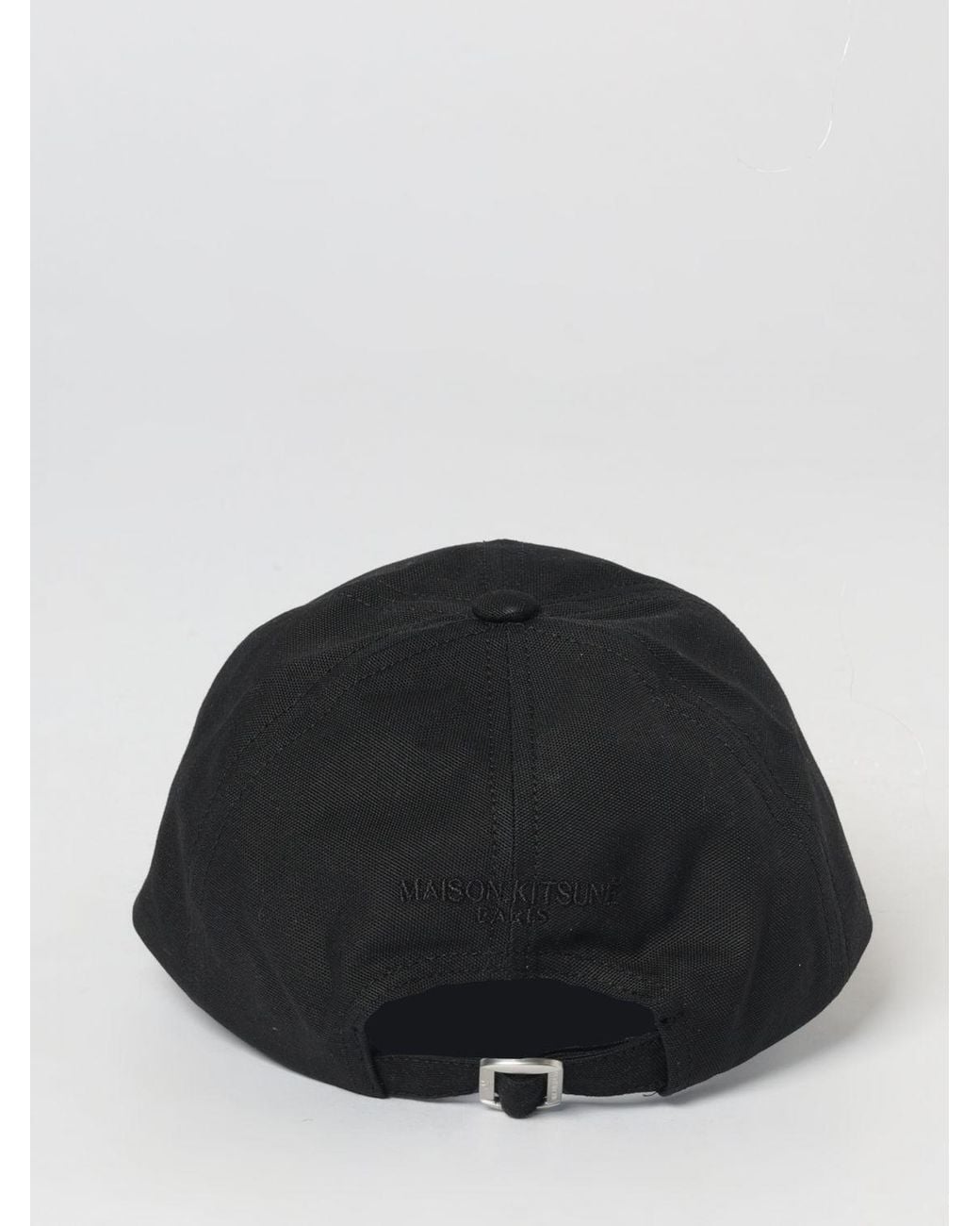 Maison Kitsuné Black Maison KitsunÉ Cotton Hat for men