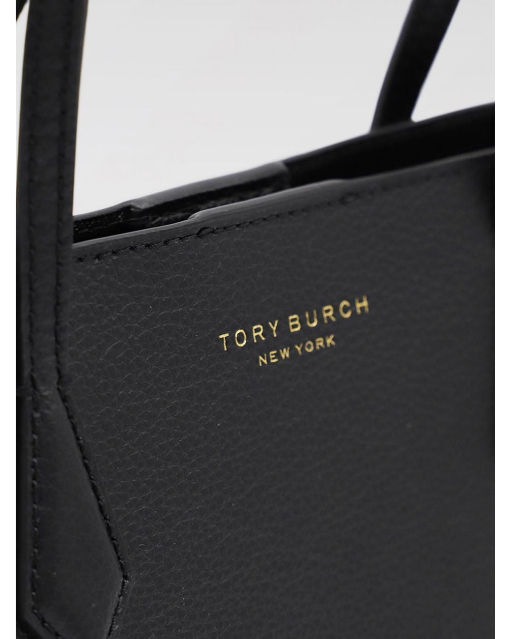 Tory Burch Black Perry Grain Leather Shopping Bag