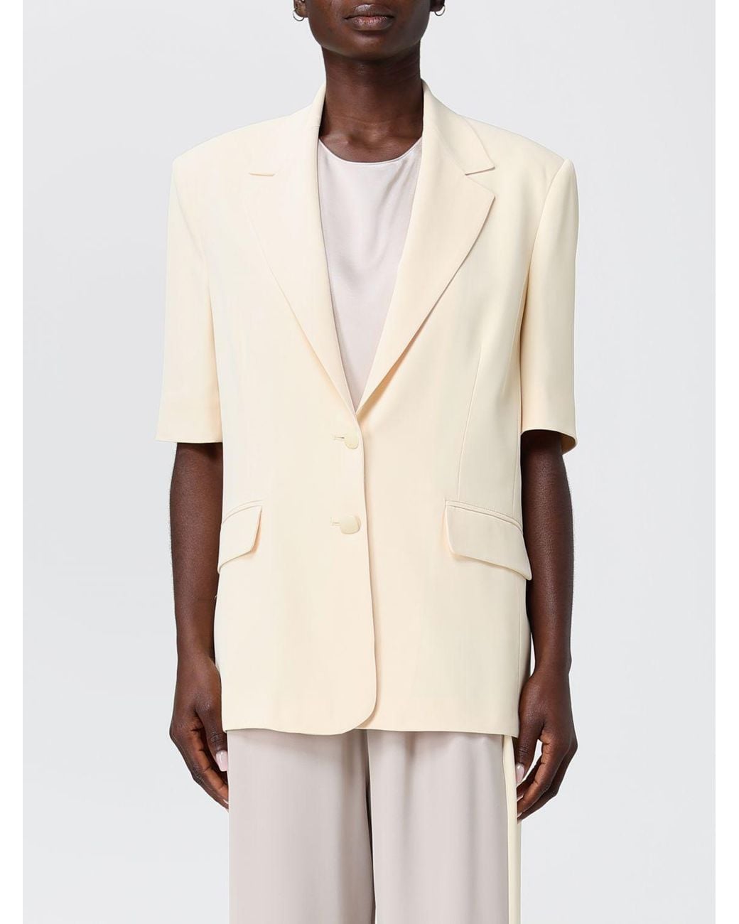 Hanita Natural Crepe Single-Breasted Blazer