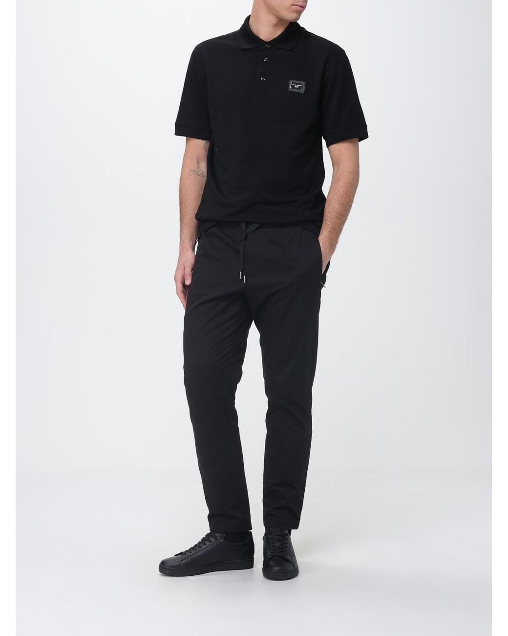 Dolce & Gabbana Black Dolce &Amp Gabbana Cotton Polo Shirt for men