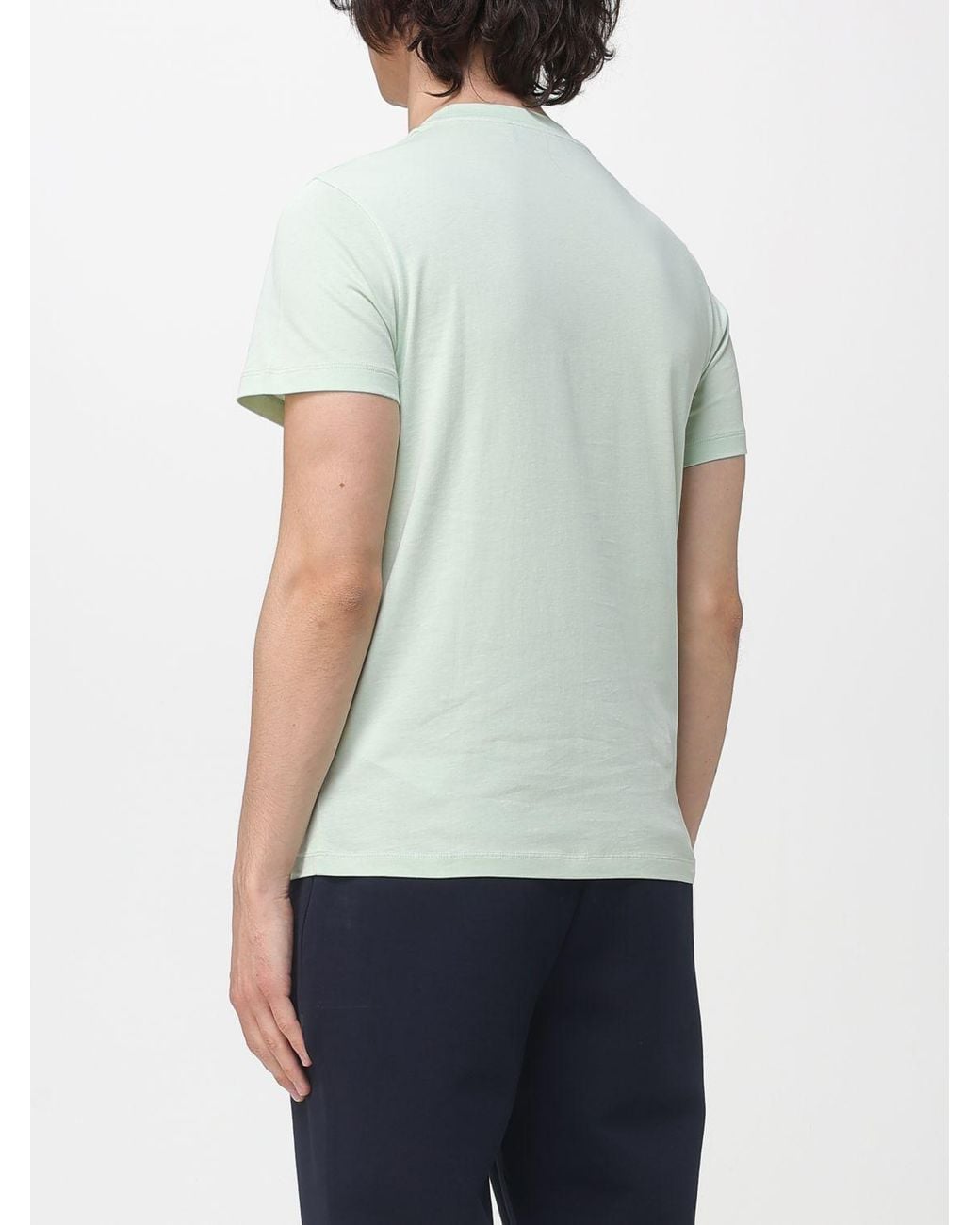 Peuterey Green Cotton T-Shirt With Mini Logo for men