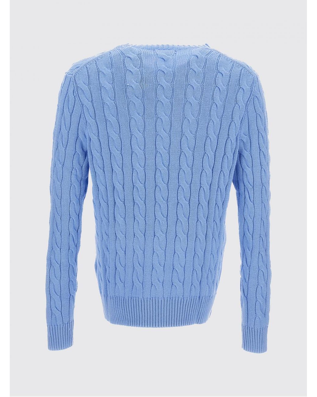 Polo Ralph Lauren Blue Cotton Tricot Crewneck Pullover for men