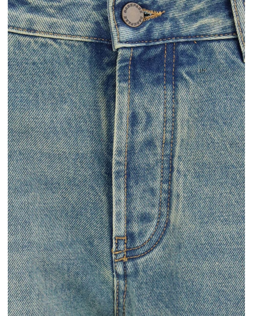 DARKPARK Blue Lizzie Mid-Rise Wide-Leg Denim Jeans With Cuffed Hem
