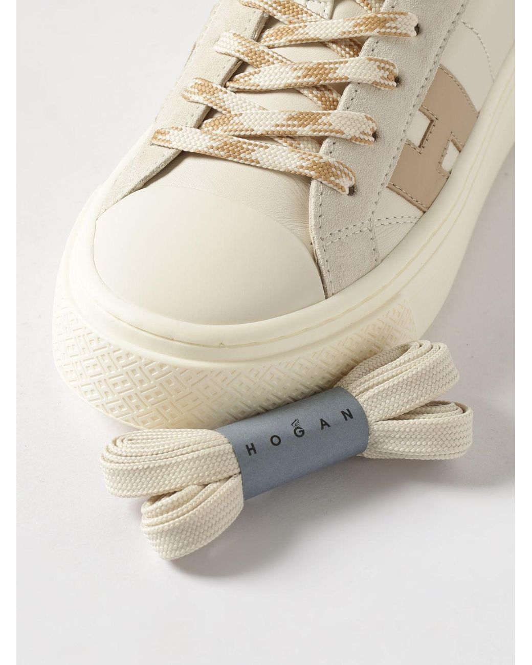 Hogan Natural Crosswind Leather Sneakers