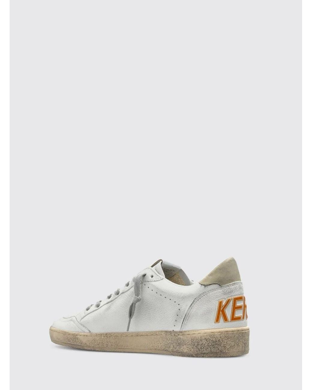 Golden Goose Deluxe Brand White Ball Star Leather Low-Top Sneakers With Distressed Effect for men