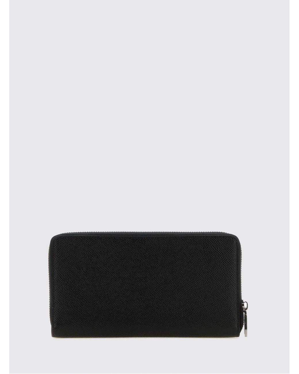 Dolce & Gabbana Black Dolce &Amp Gabbana Calfskin Continental Zip Wallet With Logo for men
