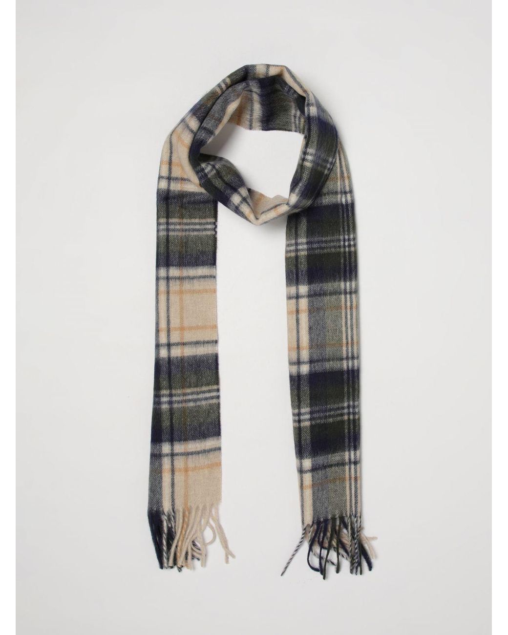 Barbour Gray Tartan Pattern Scarf for men