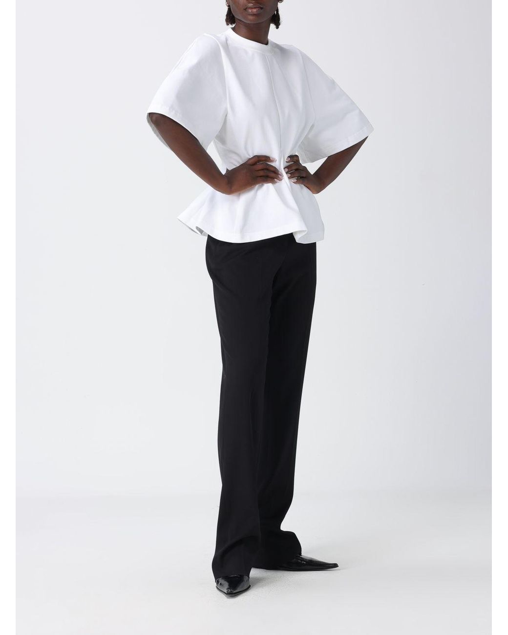 Balenciaga Black Stretch Wool Slim Fit Trousers