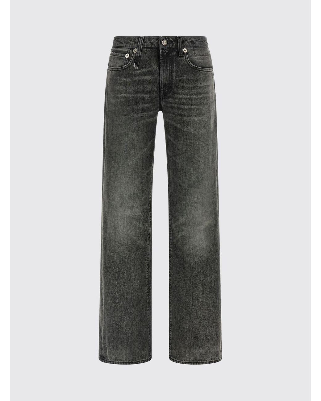 R13 Gray Denim Straight Jeans