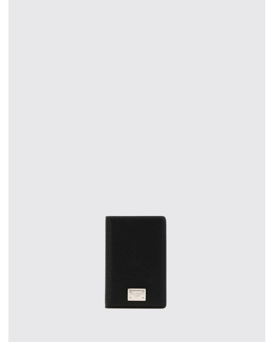 Dolce & Gabbana White Dolce &Amp Gabbana Bifold Calf Leather Wallet With Metal Logo Plaque for men