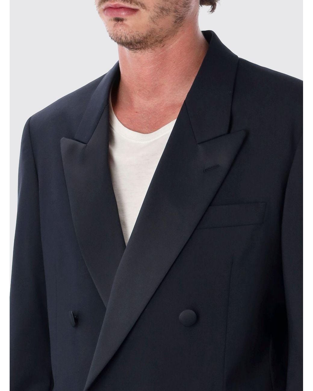 Lardini Blue Double-Breasted Stretch Virgin Wool Ceremony Suit for men