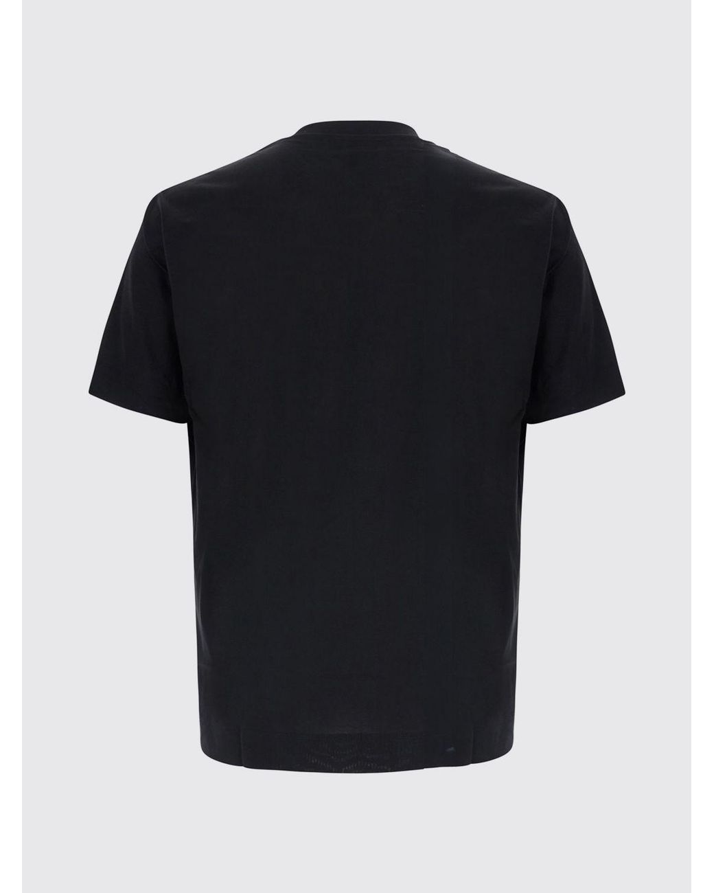 Emporio Armani Black Lyocell And Cotton Blend T-Shirt With Eagle Logo for men
