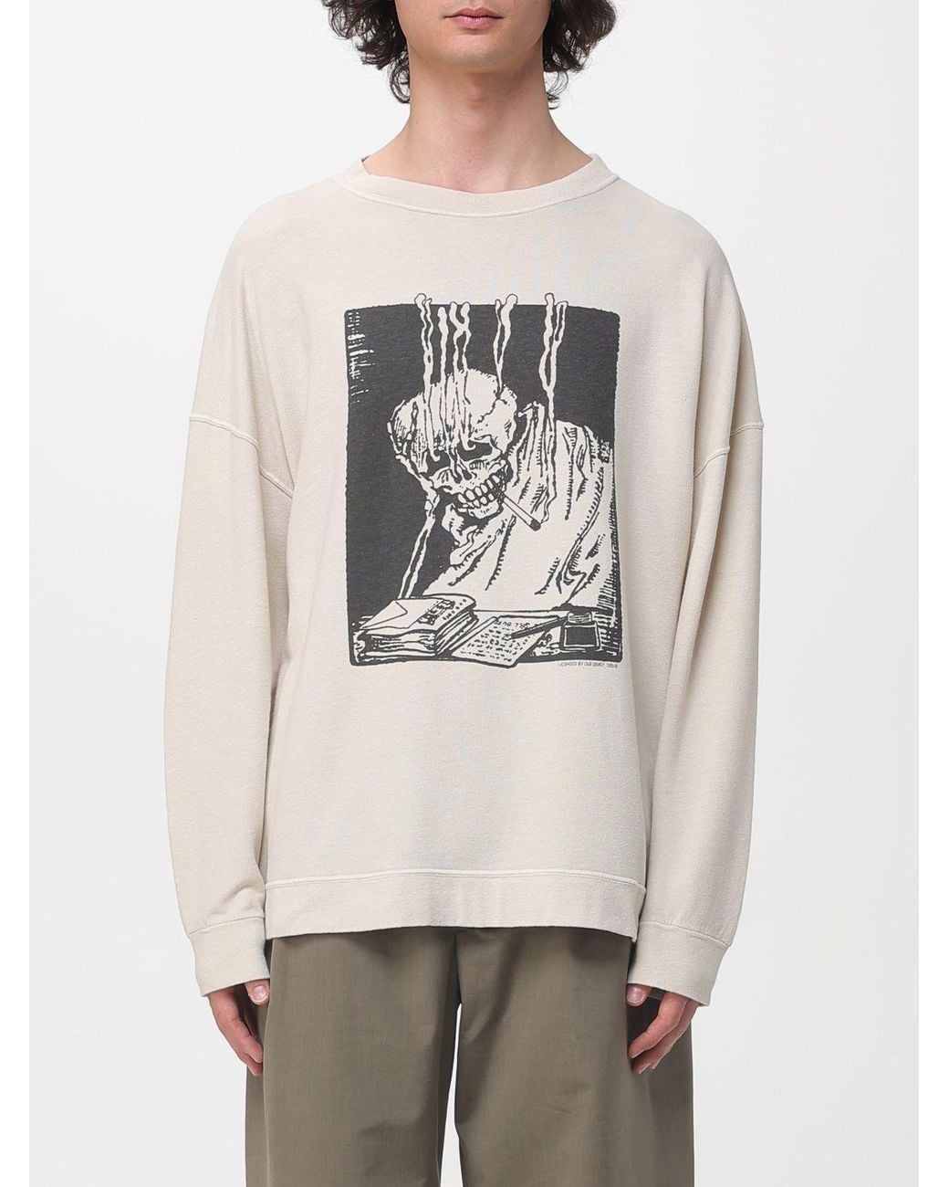 Our Legacy Natural Graphic Print Cotton Crewneck Sweatshirt for men