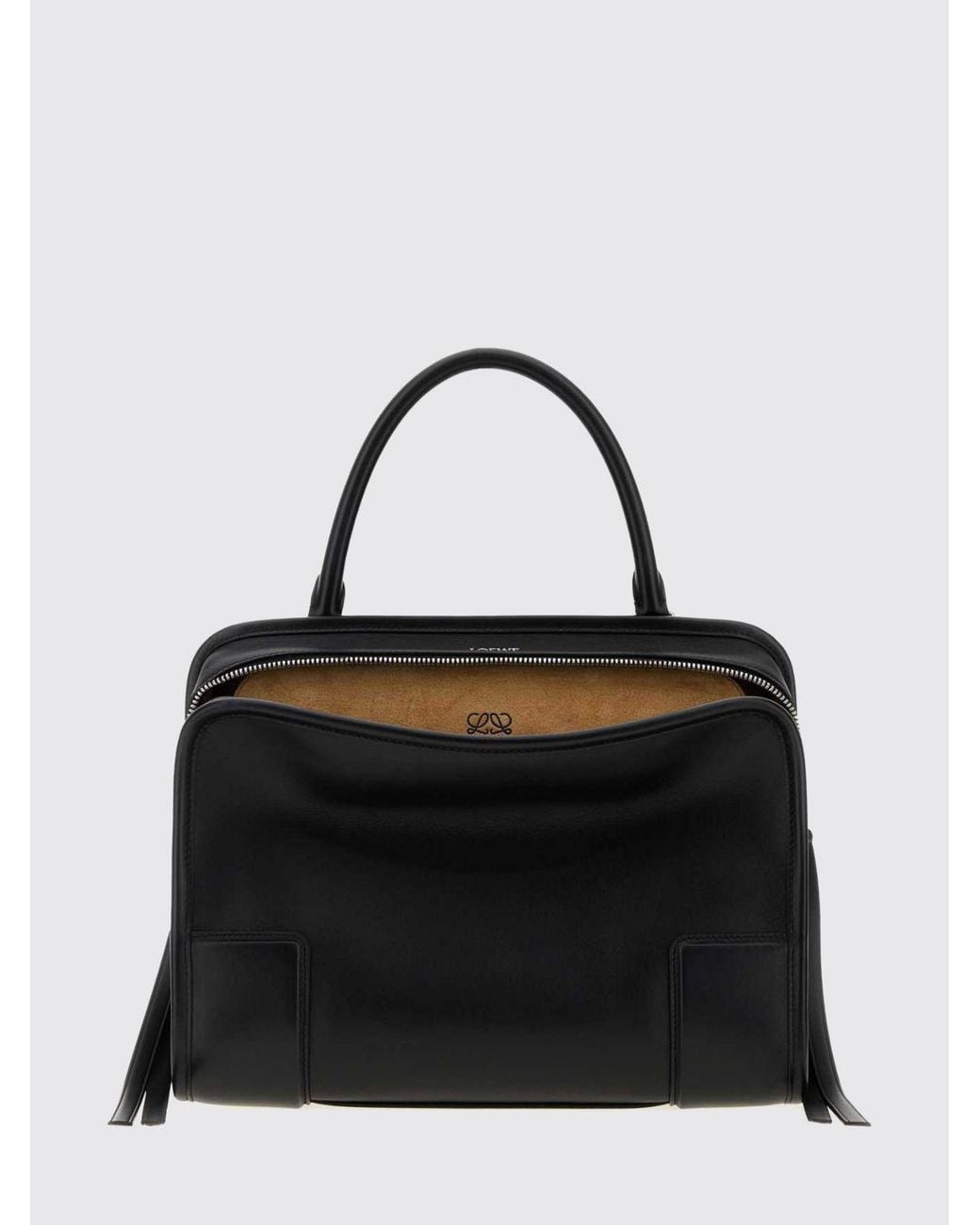 Loewe Black Amazona 180 Calfskin Leather Handbag With Removable Shoulder Strap