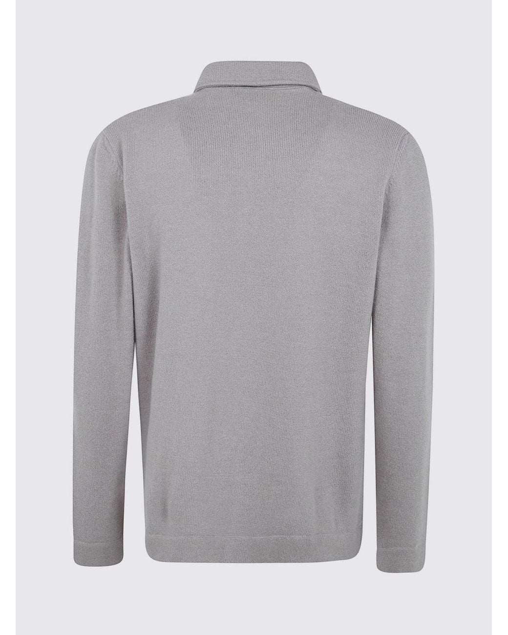 Lardini Gray Long-Sleeved Polo Jumper for men