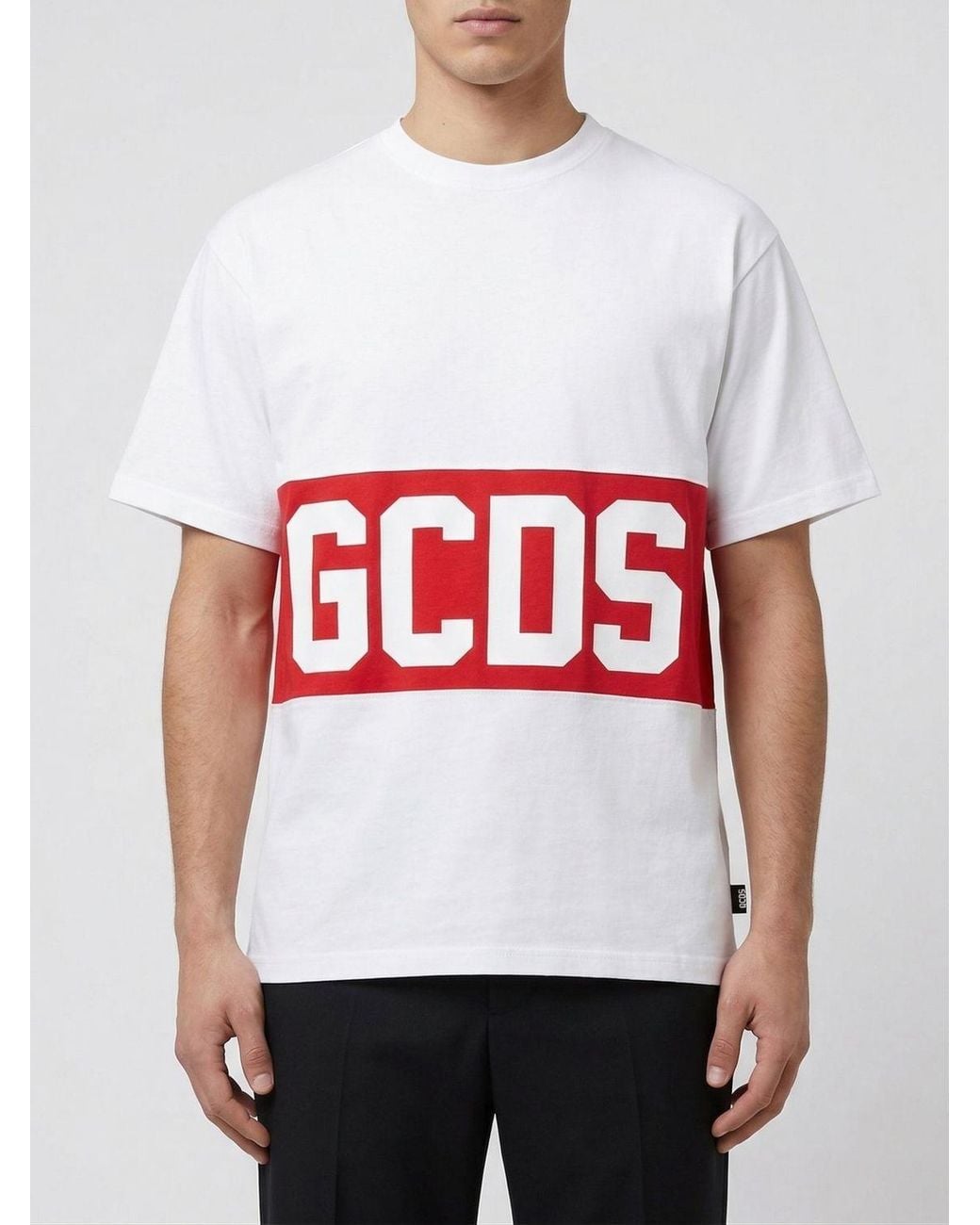 Gcds White Cotton T-Shirt With Logo for men