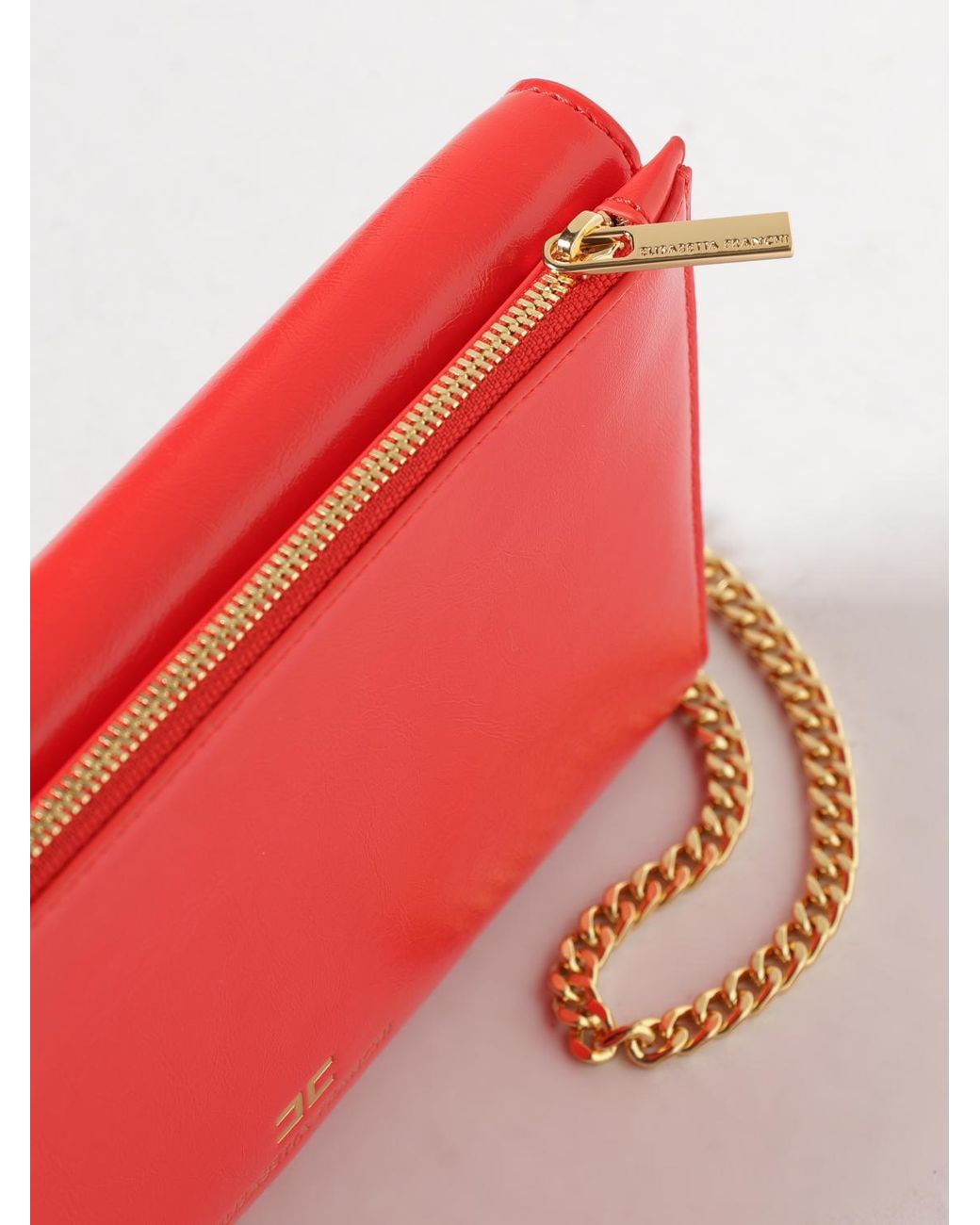 Elisabetta Franchi Red Faux Leather Wallet Bag