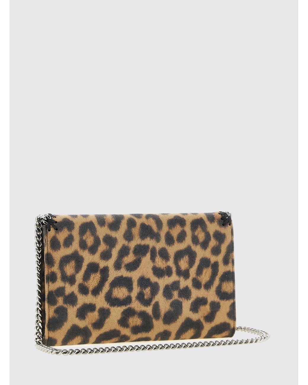 Stella McCartney Gray Falabella Animalier Faux Leather Wallet On Chain