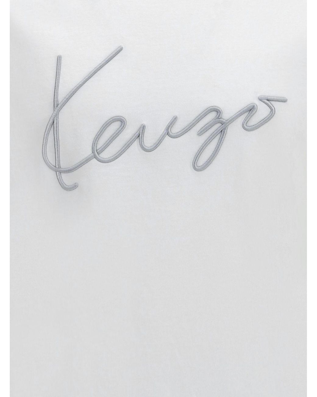 KENZO White Contrasting Logo Cotton T-Shirt for men