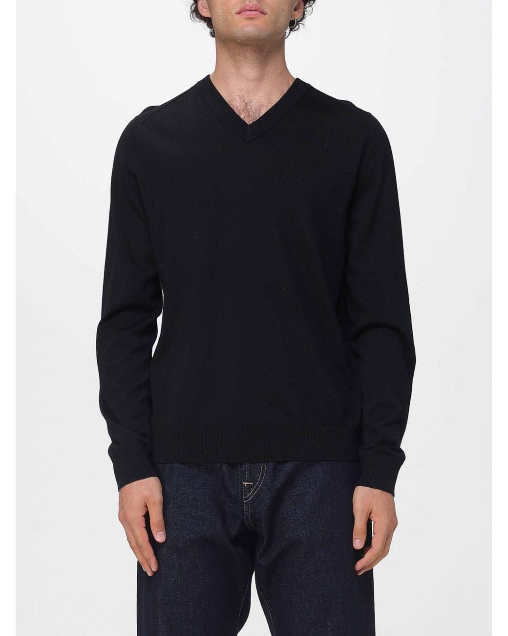 Paul Smith Blue Long-Sleeved V-Neck Jumper for men