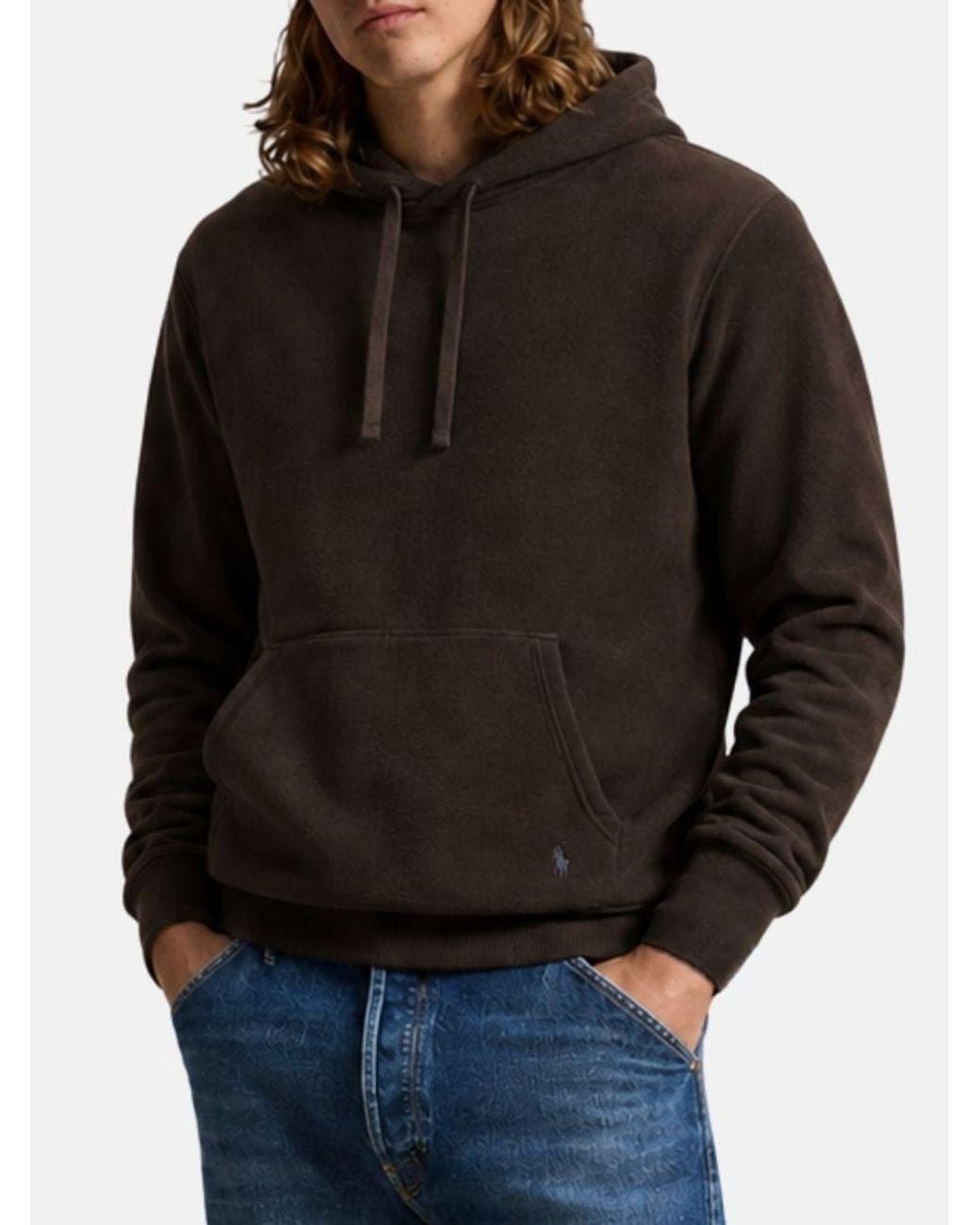 Polo Ralph Lauren Black Cotton-Blend Hoodie With Embroidered Pony Logo for men