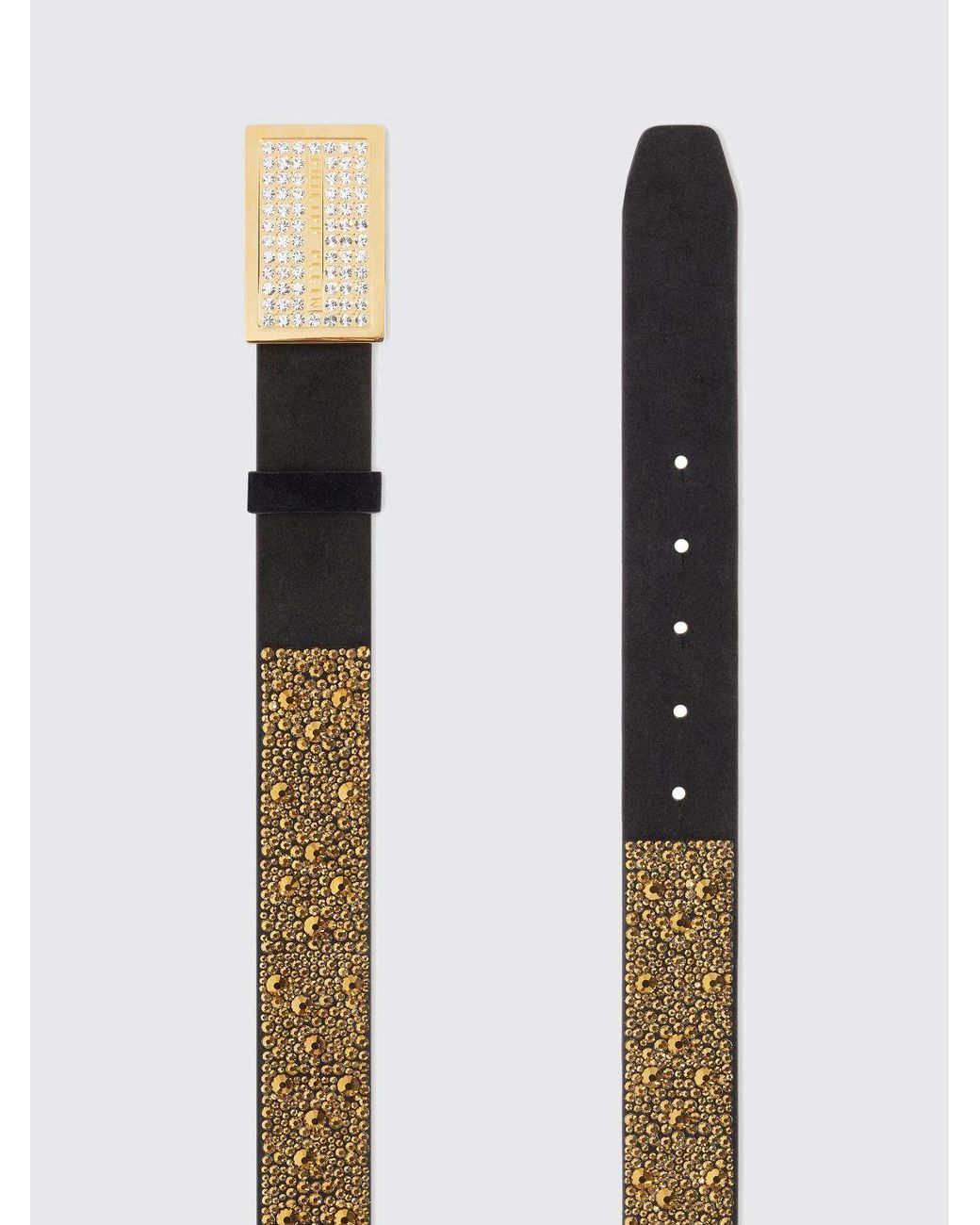 Philipp Plein Multicolor Leather Belt With Rhinestones