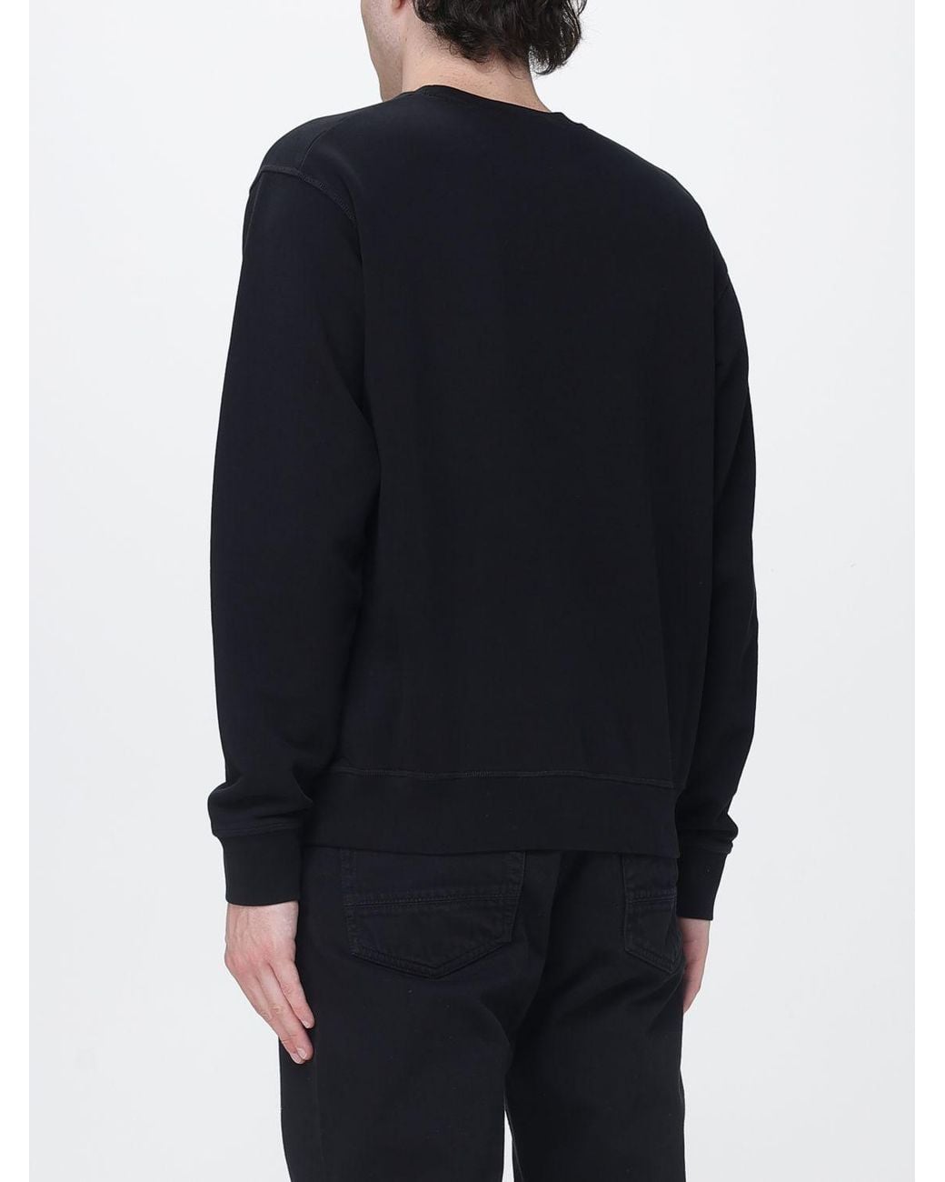 Sudadera De Algodón Con Cuello Redondo Y Logo En Contraste DSquared² de hombre de color Blue